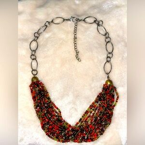 Vintage Style Glass Beads Multi Strand Necklace